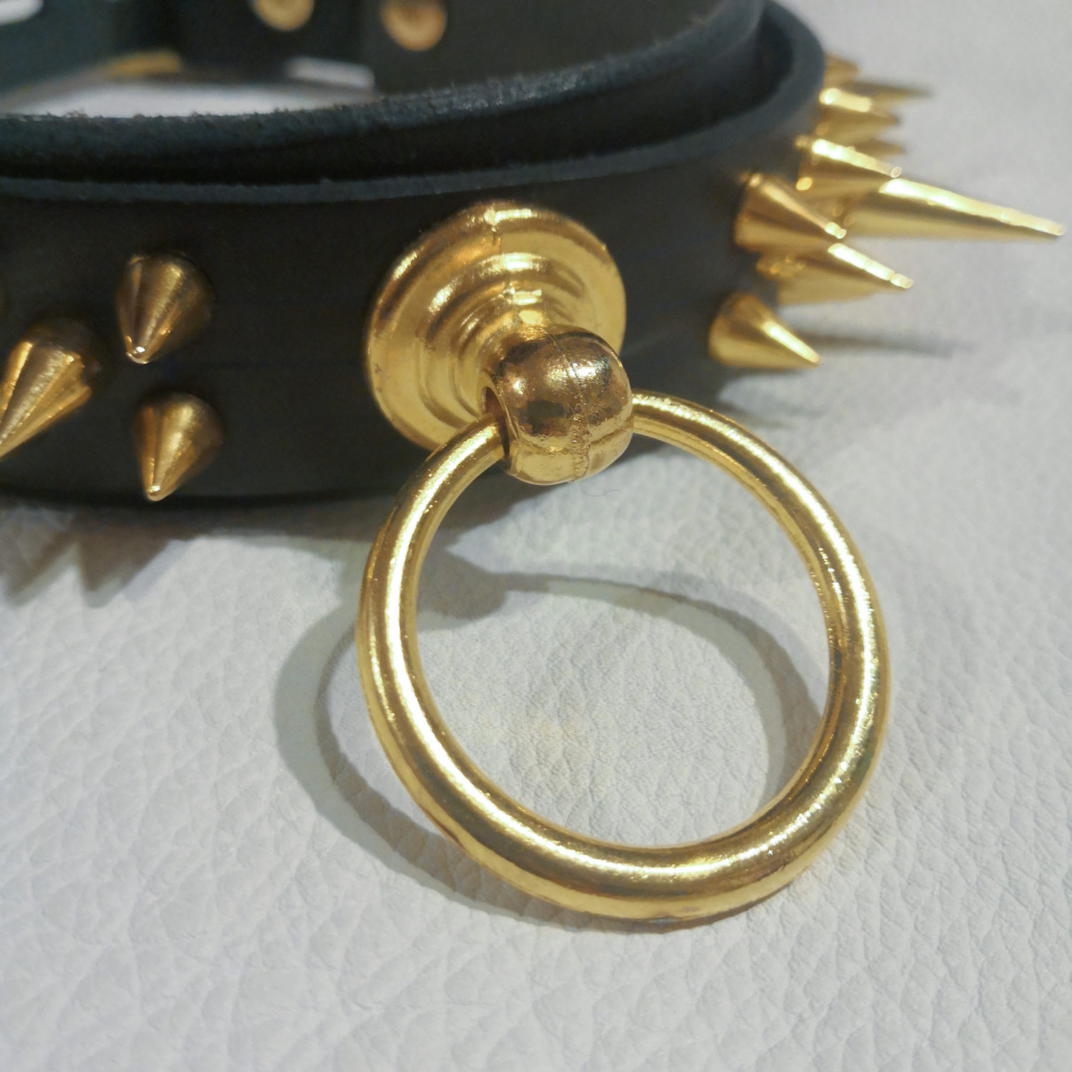 Golden Black Leather Chocker